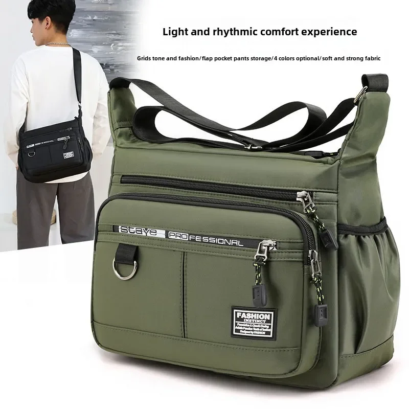 

Design Oxford Shoulder Bag Large Capacity Men's Casual Multi-layer Pocket Fashion Single Shoulder Crossbody Luxury Messenger Bag