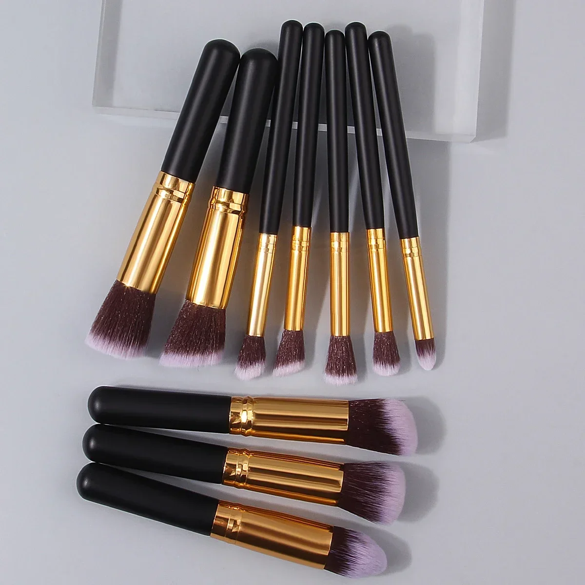 10PCs Minin Makeup Brush Set Cosmetict Makeup For Face Make Up Tools Women Beauty Professional Foundation Blush Eyeshadow