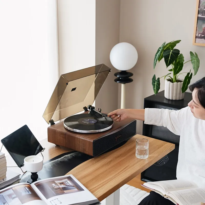 Syitren Paron Vinyl Record Player, Retro Gramophone, Bluetooth Speaker All-in-one Birthday Gift