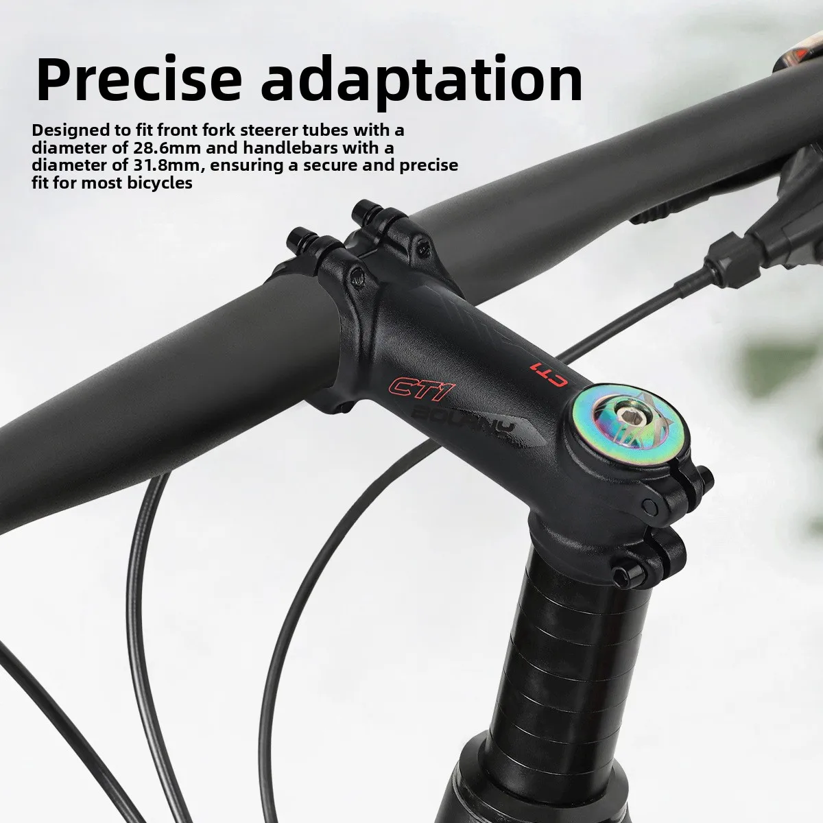 BOLANY Adjustable Bike Stem ±7°/±17° CNC Aluminum Alloy 31.8mm Handlebar Clamp 28.6mm Steerer 90mm for MTB Road Bicycle Part