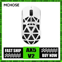 New MCHOSE AX5 V2 Wireless Mouse 8k Magnesium Alloy PAW3950 Tri Mode Bluetooth Gaming Mouse  AX5promax Lightweight Pc Gamer Gift