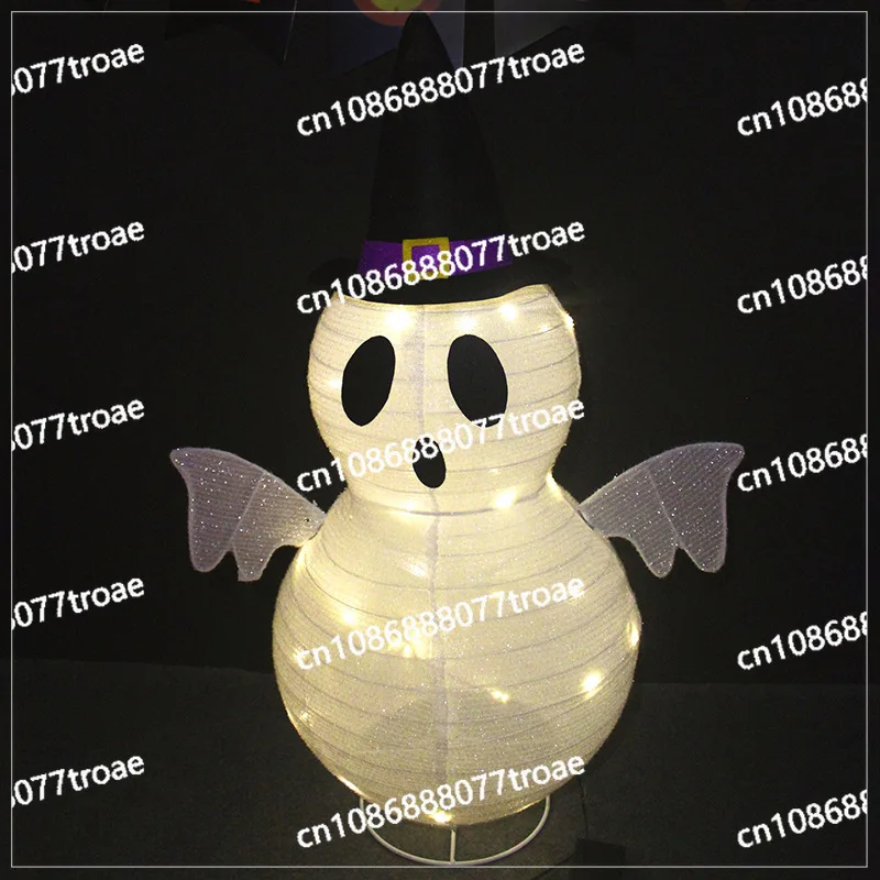 LED luminous pumpkin lantern accessories, white ghost lights, creative decorative items, atmosphere scene layout