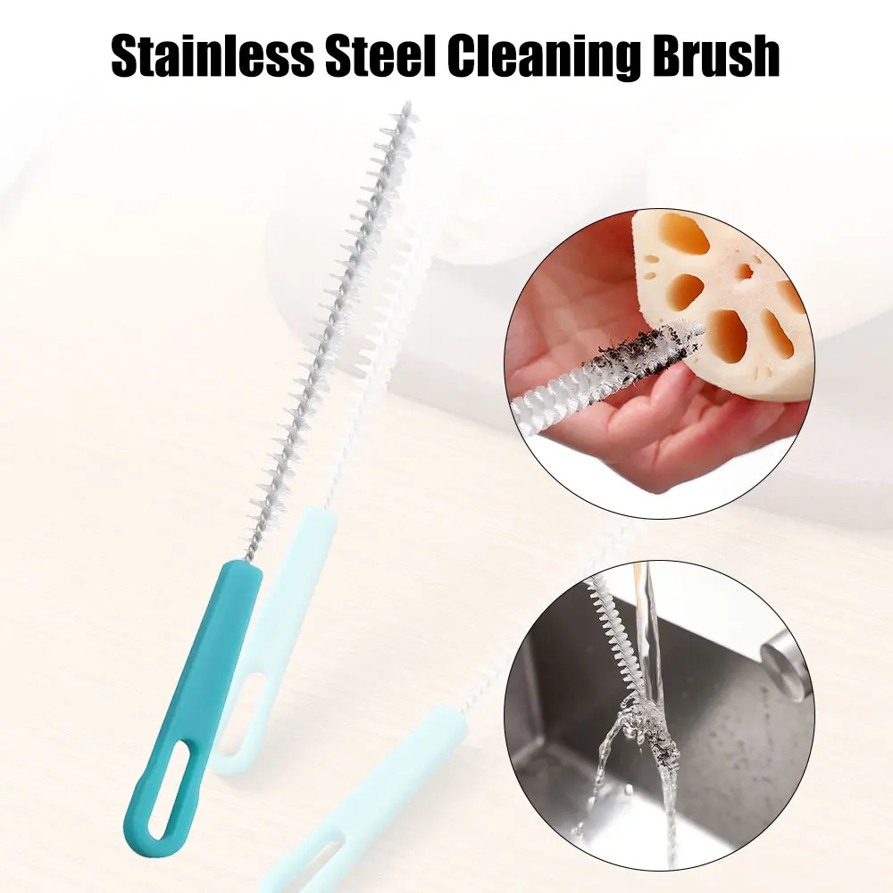 

Hole Cleaning Brush Stainless Steel Needle Type Tube Straw Cleaning Brush Spiral Sewer Kitchen Bathroom Water Outlet Clean Tool