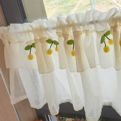 Small fresh short curtain kitchen half curtain curtain head cover coffee shop window decoration