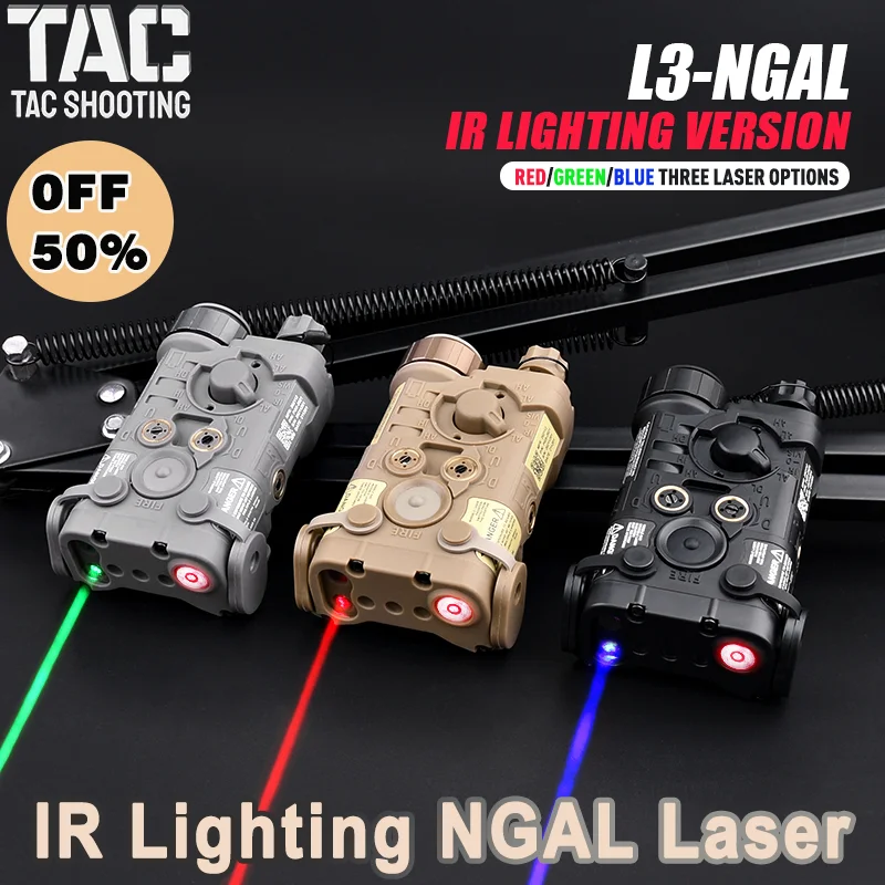 

Tactica NGAL Laser Red Green Dot IR Aiming IR Lighting Hunting LED Scout Weapon Lamp Airsoft Accessory Fit 20mm Picatinny Rail