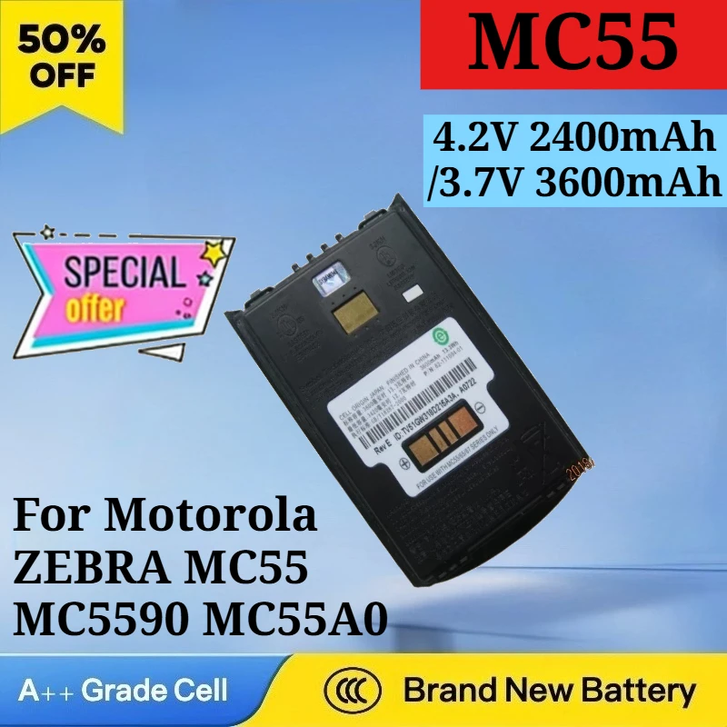 

MC55 4.2V 8.88Wh 2400mAh/3.7V 13.3Wh 3600mAh Replacement Battery for Motorola ZEBRA MC55 MC5590 MC55A0 MC65 MC67 82-111094-01