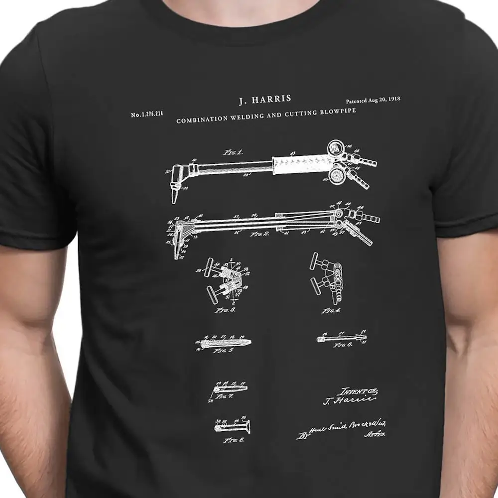 Welding Torch Patent Print Art 1918 T Shirt Blowtorch Industrial Schematic Invention Blueprint Engineer Pt386