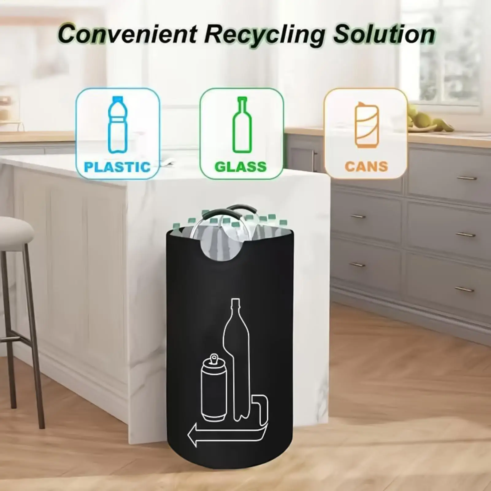 Deposit Bottles Container Large Capacity Storage Bags With Handles 115L Deposit Bottles Collection Container For Kitchen Home