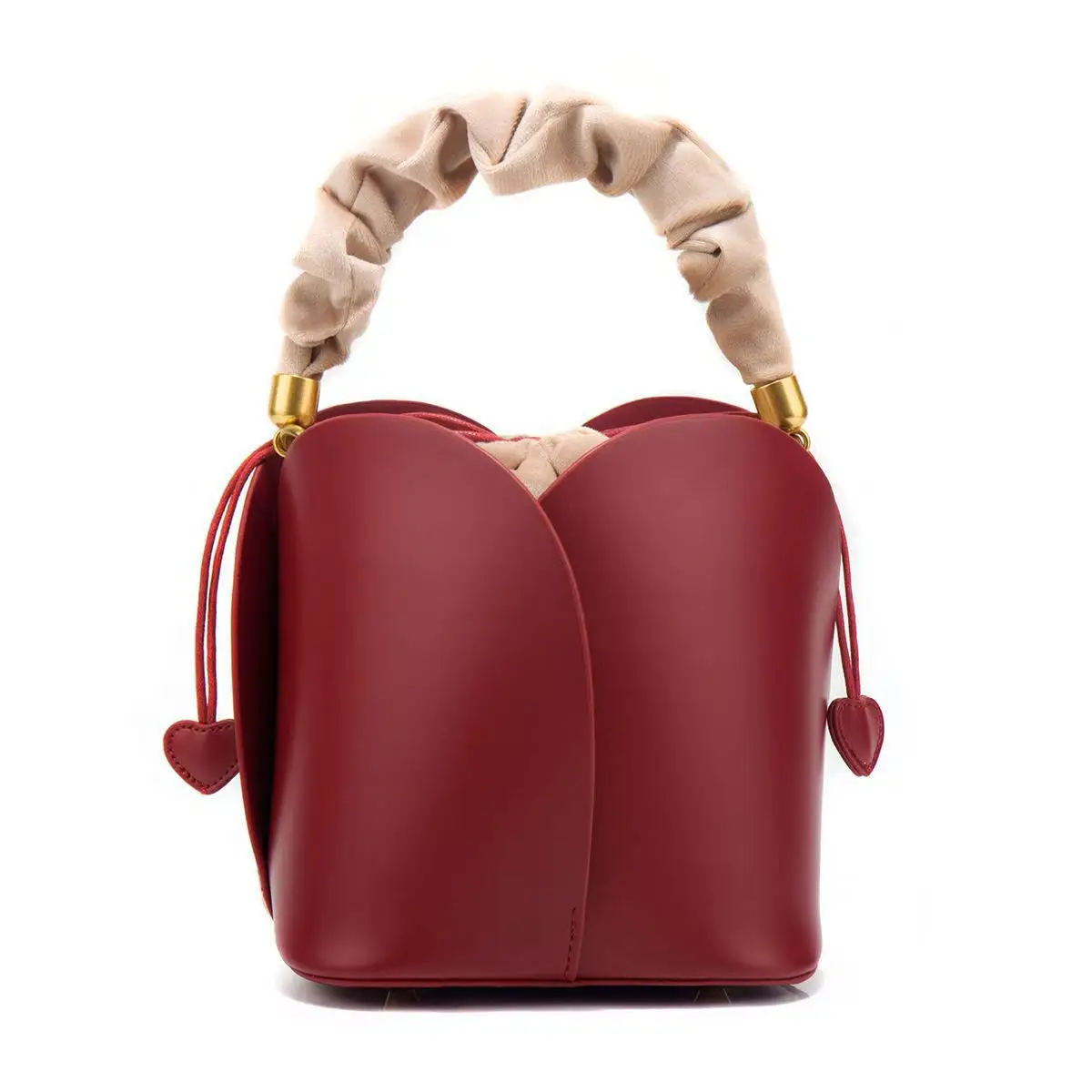 2026 Bucket Bag Small Handbag Premium Women's Bag Versatile Soft Leather Red Cylinder Crossbody Shoulder Bags for Women Designer