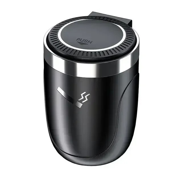 Car Ashtray with Lid & LED Light, Smell Proof Stainless Steel Car Cigarette Ashtray, Easy To Clean, Universal For Most Cars