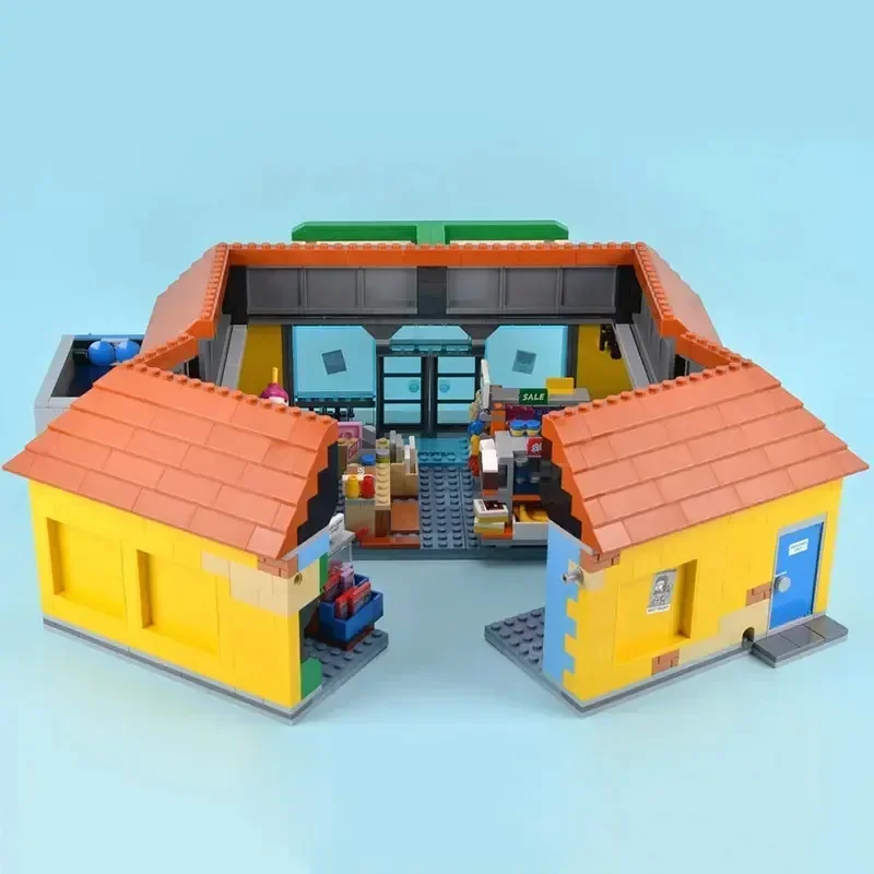 Miniso Disney Serie di film Il Simpson Kwik-E-Mart Modello di casa Streetview Building 71006 71016 Blocchi di mattoni Giocattoli Decorazioni per la casa