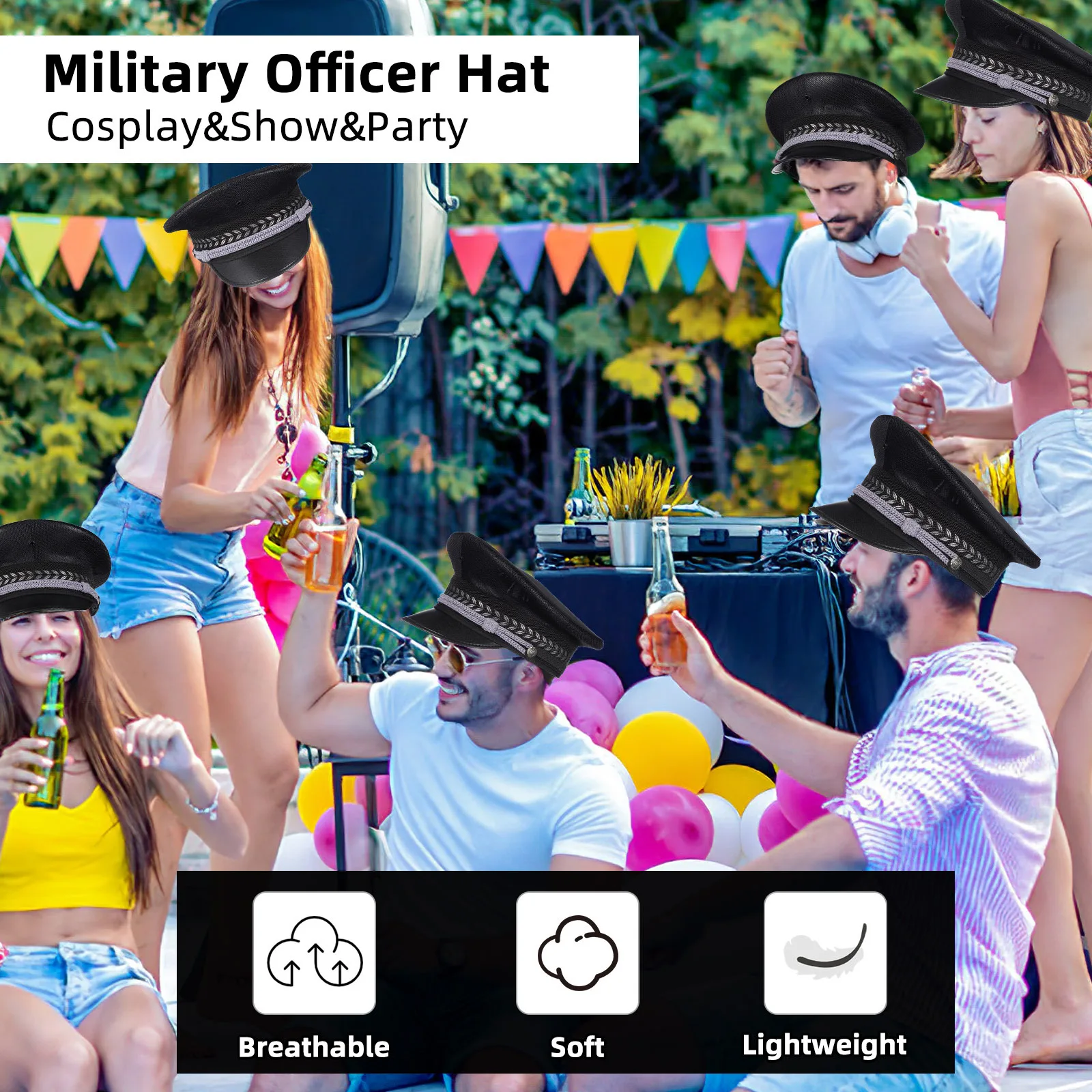 

Big Brim Hat Breathable Mesh Design Comfortable Cap for Real Guard Stage Performance