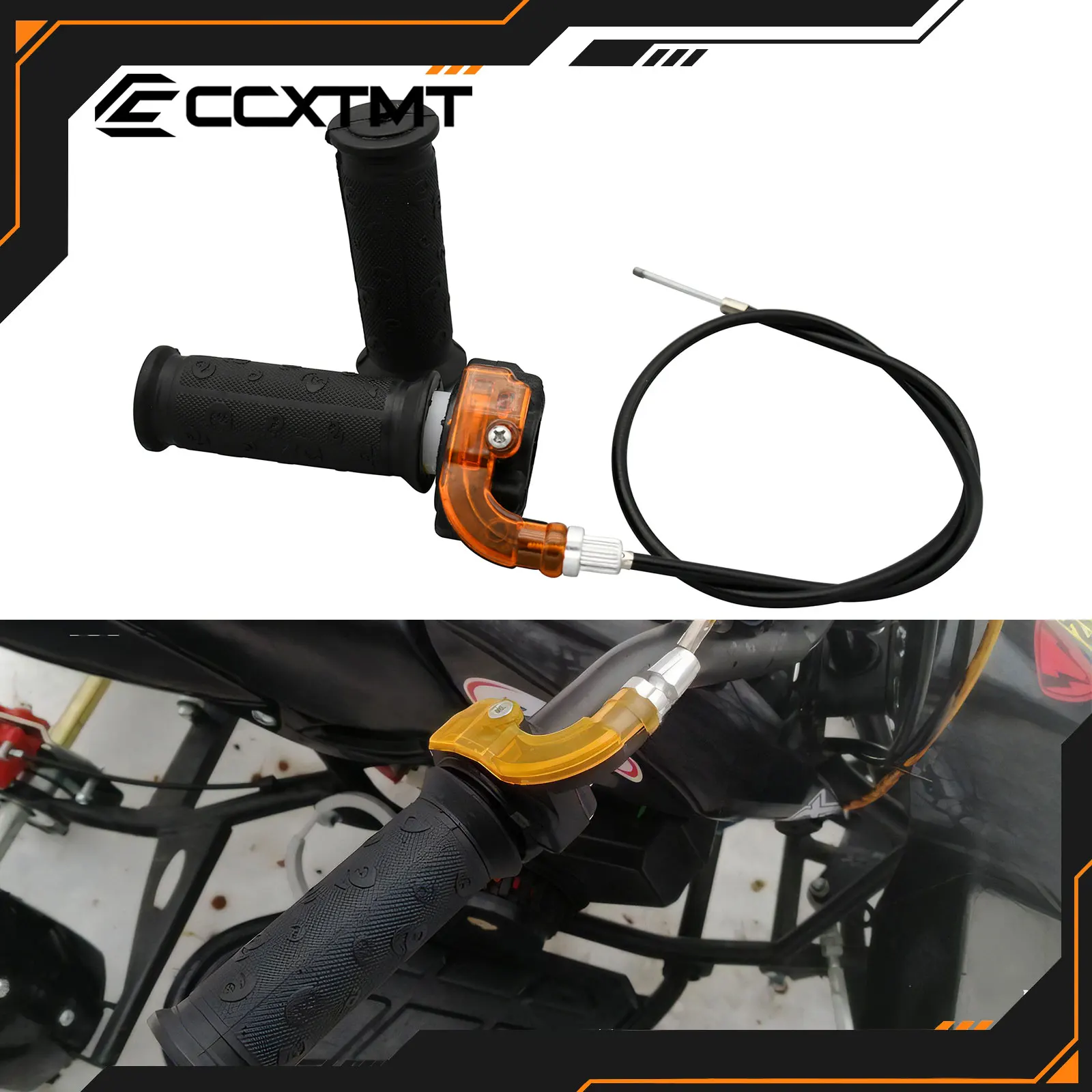 Agarre y Cable de acelerador giratorio para Mini Motocross ATV Quad Pocket Mini Dirt Bike, reajuste de manillar de 22mm, 47cc, 49cc