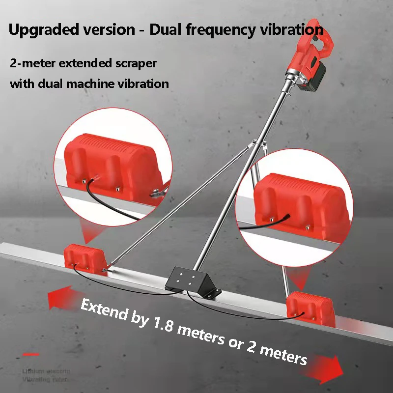 150cm Electric Concrete Polisher level Floor Vibration Ruler Mortar Vibrator Screed Concrete Leveling Machine with battery