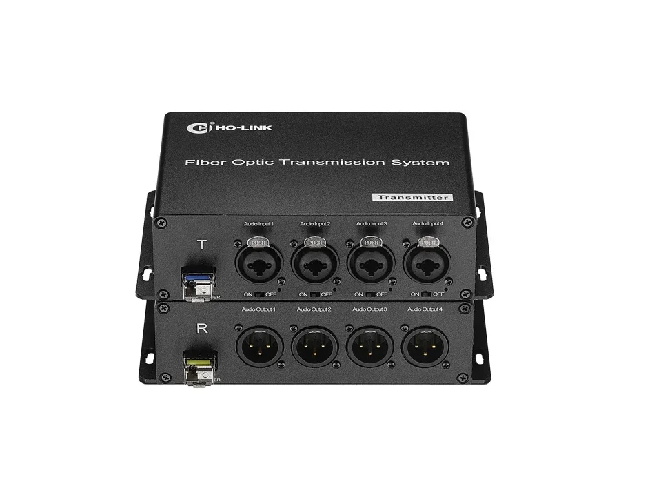 In stock Phantom Power Supply 4 ch balanced XLR audio to fiber converter with LC optical connector