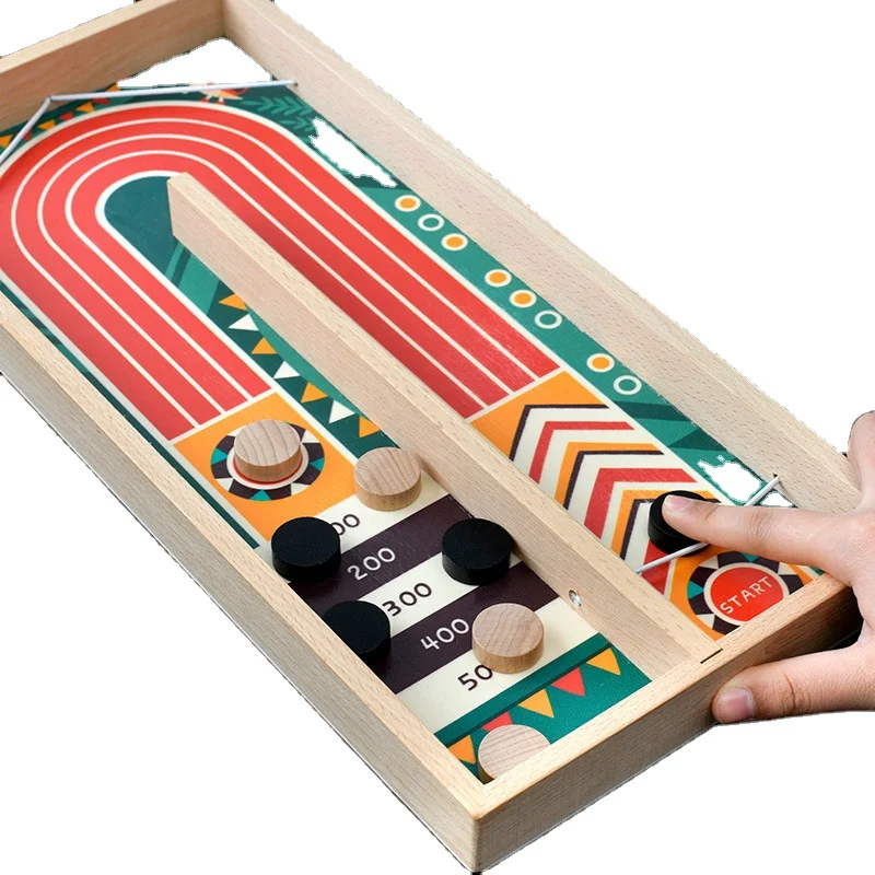 

Настольный хоккей с ритм-слинг, настольная игра для хоккея с шайбой, быстрый слинг, хоккей с шайбой, вечерние игры, детская семейная деревянная настольная игра HWG-Y