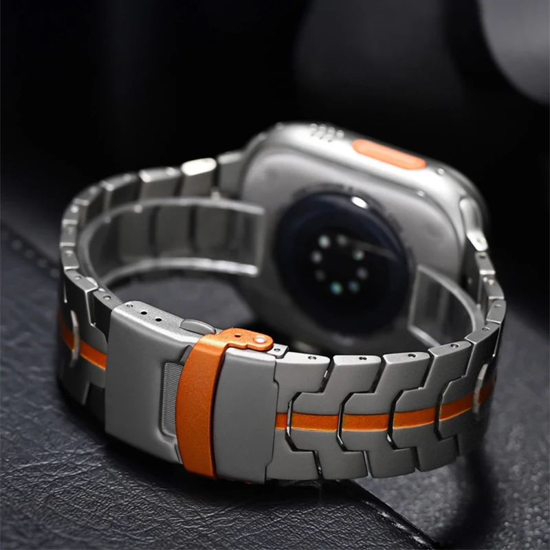 Luxury Titanium Band For Apple Watch Series Ultra 2 10 9 8 7 6 5 Se 4 3 Metal Business Strap For iWatch 42mm 44mm 45mm 46mm 49mm