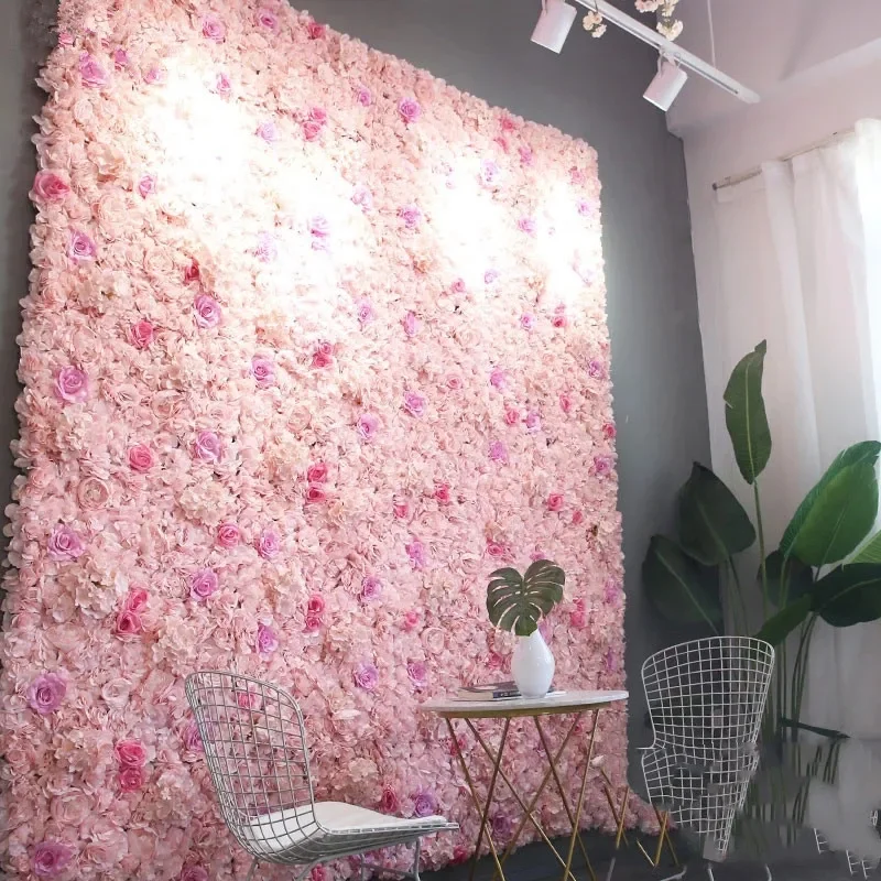 

60X40CM Artificial Silk Rose Flower Wall Wedding Christmas Decoration Decorative Silk Hydrangea Wedding Decoration Backdrop