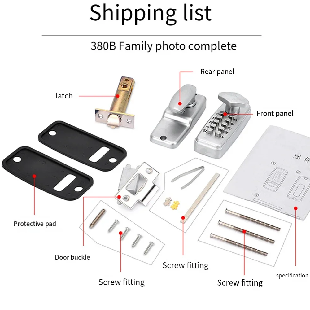 Mechanisch deurslot Digitaal cijferslot Drukknoptoetsenbord Keyless Codeslot Set Beveiliging Intelligent slot Hot Sale