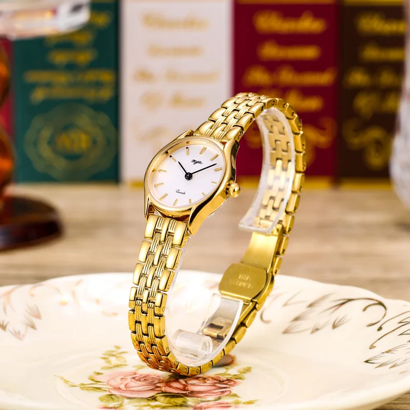 Vintage Women'S Watch, Gold-Plated, High-End Selection, Perfect As A Birthday Gift For Women, High-Quality Women'S Wristwatch.