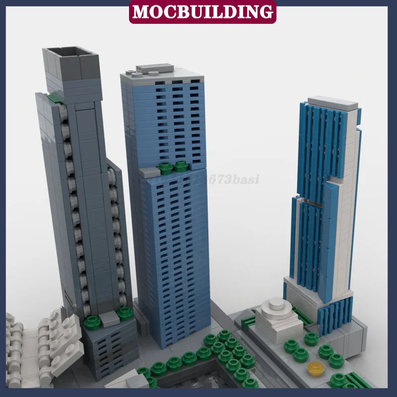 MOC City Architecture World Trade Center Hoog gebouw Modelblok Assembly Collection Series Speelgoedcadeaus