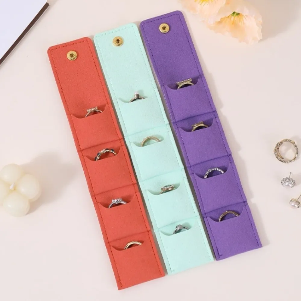 

Microfiber Velvet Mini Jewelry Display Bag Small Foldable Necklace Ring Packing Bag Solid Color Container Earrings Organizer