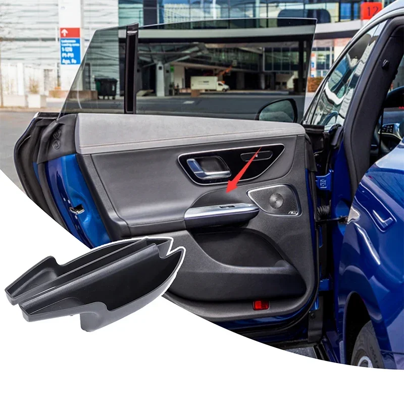 For Mercedes Benz EQE Car Door Handle Storage Box Phone Holder Pallet Pocket ABS Rear Door Storage Box Accessories
