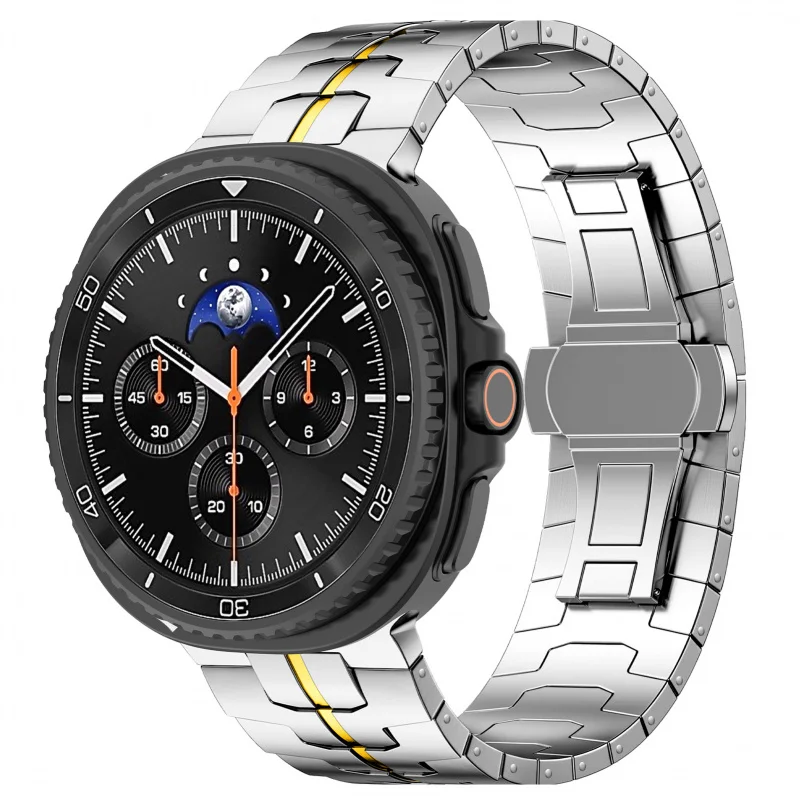 

Suitable for Samsung Watch 8 / Galaxy Watch 8 strap, Iron Man steel strap with butterfly buckle