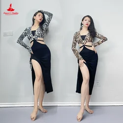 Belly Dance Clothes for Women Winter Leopard Long Sleeves Dress Female Oriental Dance Clothing Girl's Belly Dancing dresses