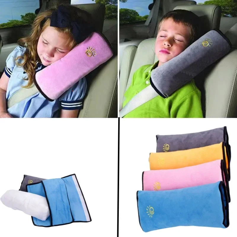 Universal Car Seat Belt Pillow Adjustable Plush Head Protector Baby Sleep Positioner Cushion Comfortable for Travel Support