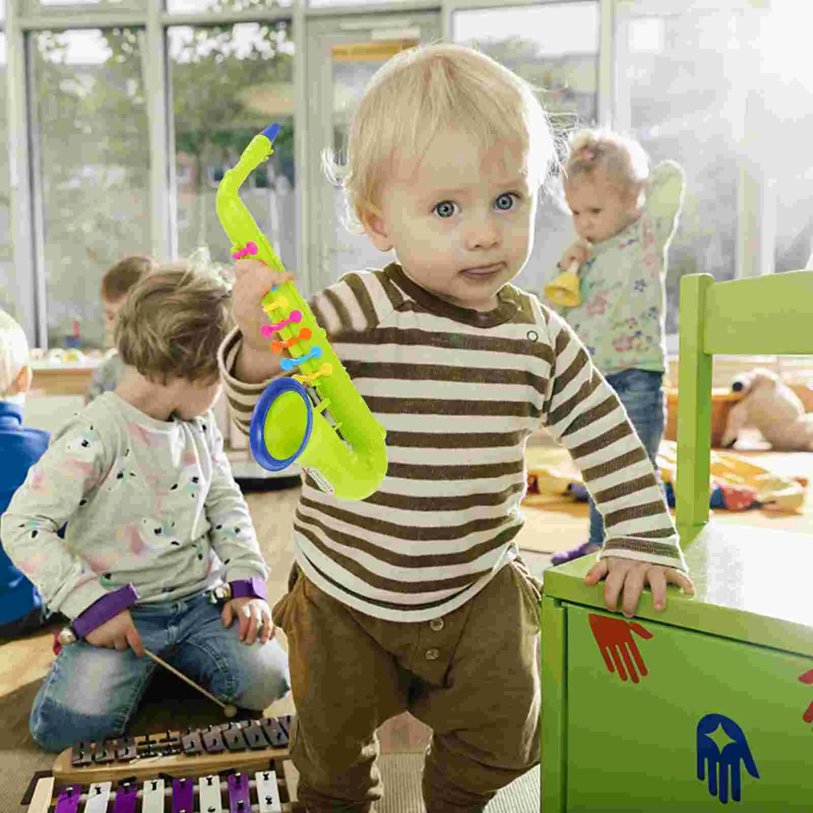 Baby Speelgoed Gesimuleerde Muzikale Realistische Instrument Saxofoon Wind 37X14X9CM Educatief Speeltje Party Prop Kid Kinderen