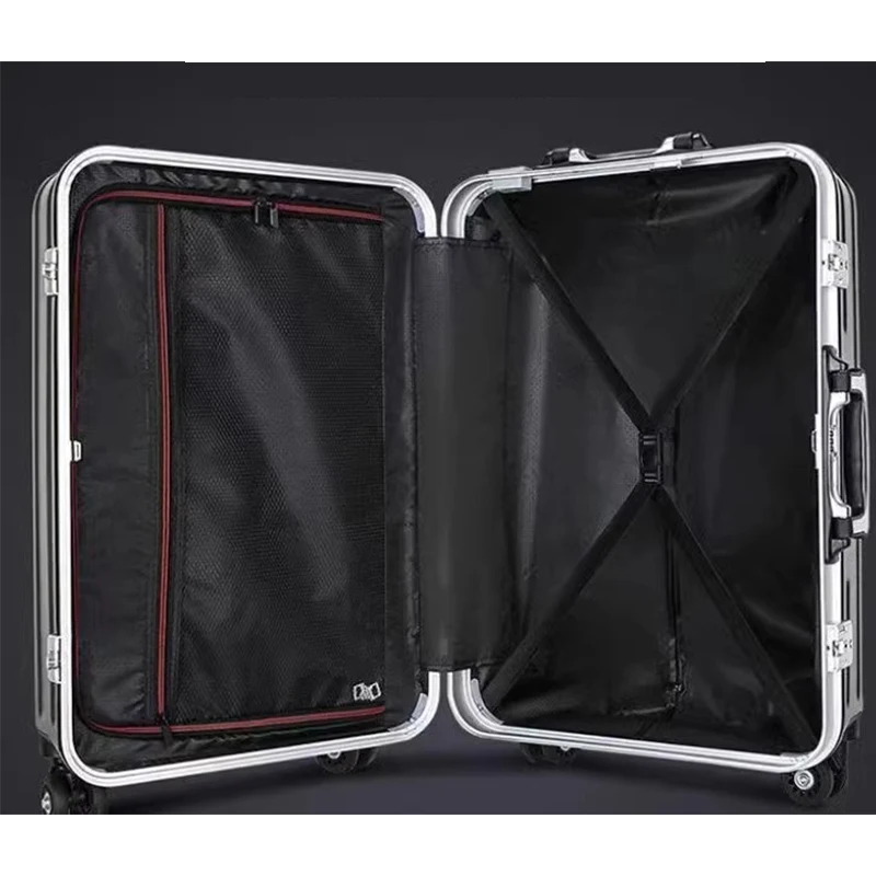 Valise à roulettes d'affaires à cadre en aluminium, valise d'embarquement pour hommes et femmes, bagage de 24 po, valise pour étudiants de 20 po, 26 po, grande capacité BLOLock