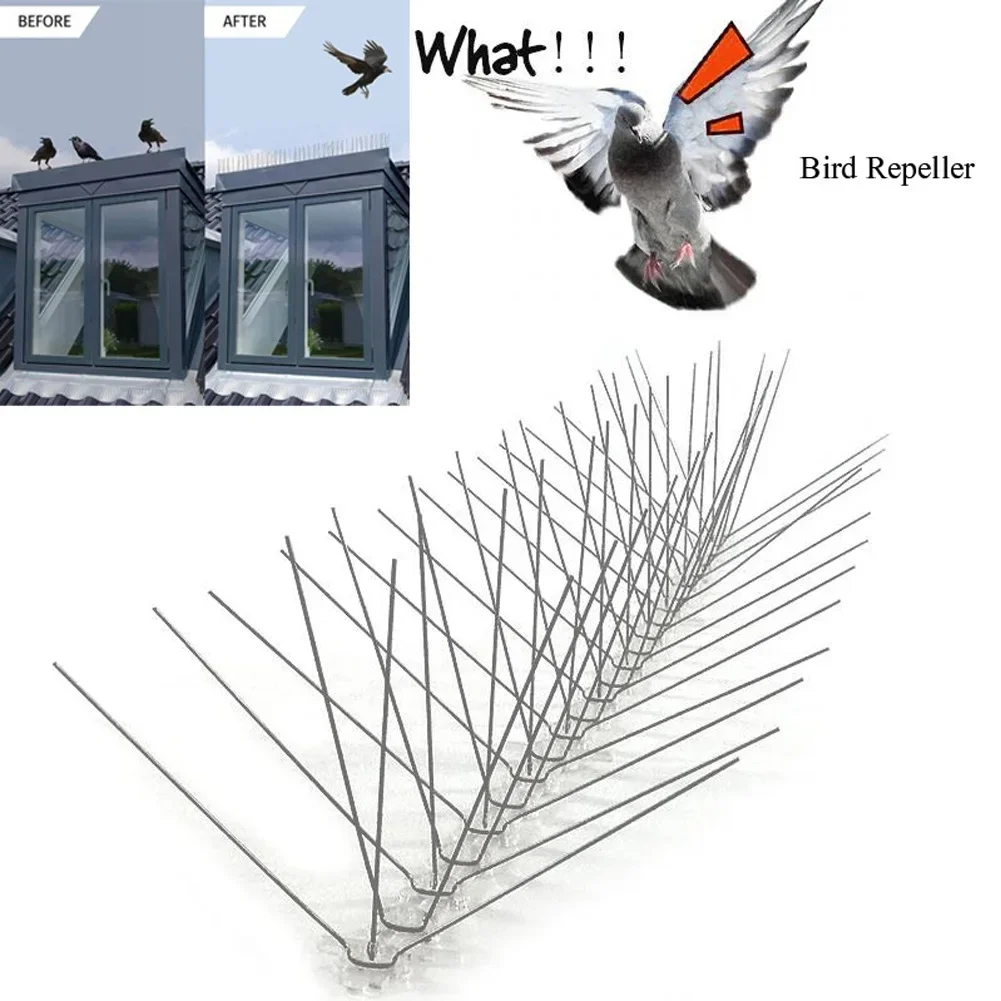 5pcs Bird Repellent Thorn, Pigeon Repellent Spikes, Get Rid of Pigeons and Birds, Scare Pest Deterrent Kit, 50cm, No Electricity
