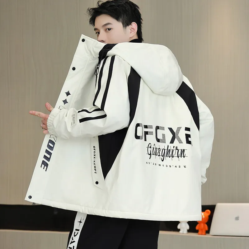

Casual Pilot Hooded Jackets Men's 2025 Spring Autumn Streetwear Loose Baseball Uniform Coats Outdoor Tops Windbreaker Clothing