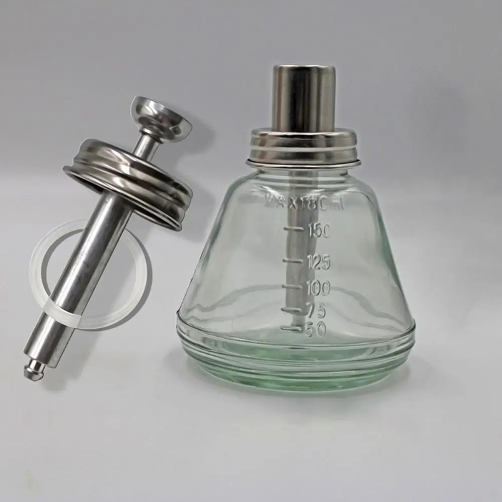 Glass Push Down Pump Dispenser Clear Anticorrosion Liquid Pump Dispenser Bottle 180ml Thicken Clear Refillable Bottle