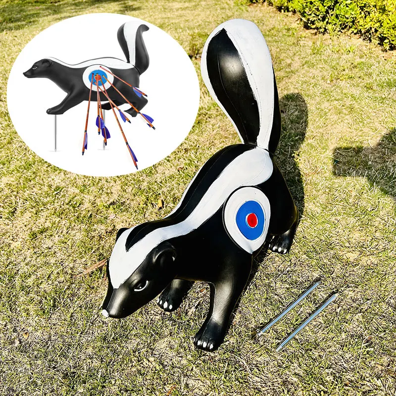 Archery Target Arrow 3D Skunk PU Material Fixed Ground Animal Target Outdoor Shooting Training Practice Easy To Instal