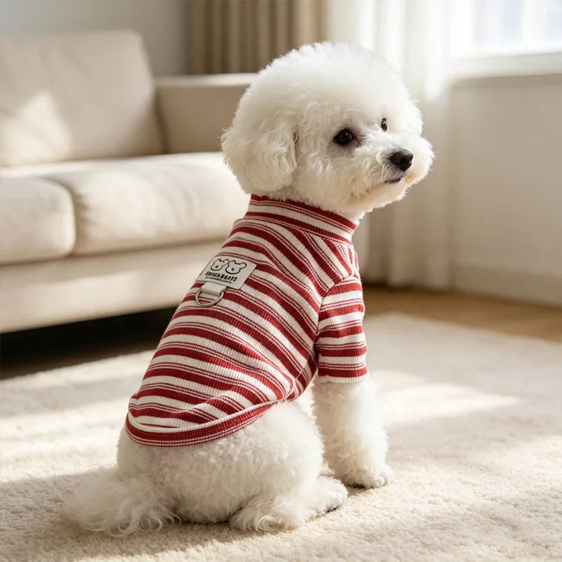 Fleece-Hundeweste für Herbst und Winter, weiche gestreifte Hundekleidung, Katzenkleidung, Chihuahua- und Bichon-Kostüm, dünne Hundehoodies – Detail 13
