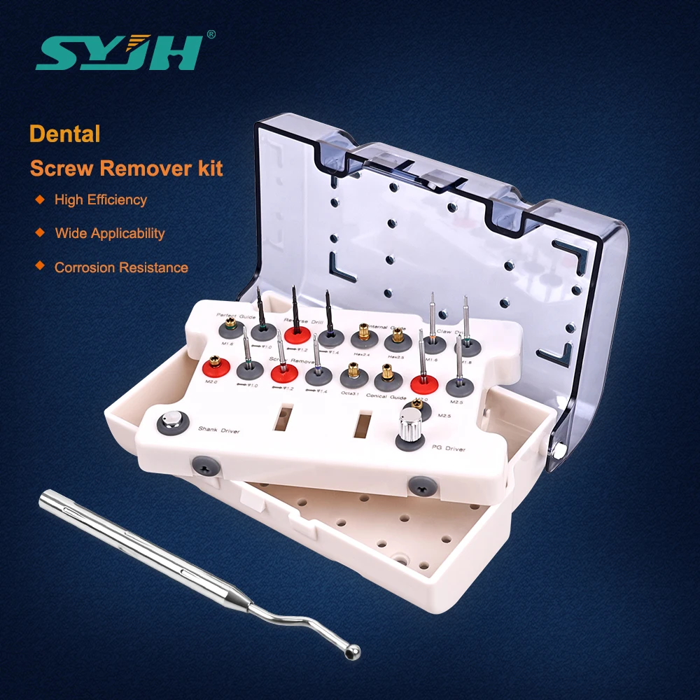 

Приспособление для зубного имплантата, комплект для удаления фрактурированного винта, 19 шт., коробка для водителей, хирургический инструмент для удаления когтей, набор направляющих для обратного сверла, инструменты для стоматолога