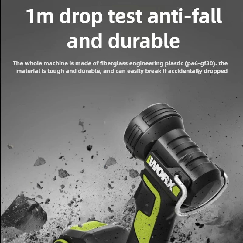 WORX WU027 20V Lithium Battery Multi-function Flashlight Outdoor Portable LED Work Light Repair Lamp Without Battery And Charger