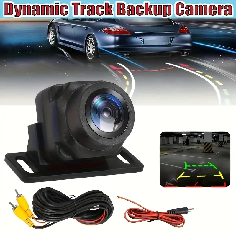 Cámara de Reversa Automática con Líneas de Guía de Trayectoria Dinámica, Asistencia de Visión Nocturna, para Autos, SUVs, Vehículos Recreativos, Camionetas