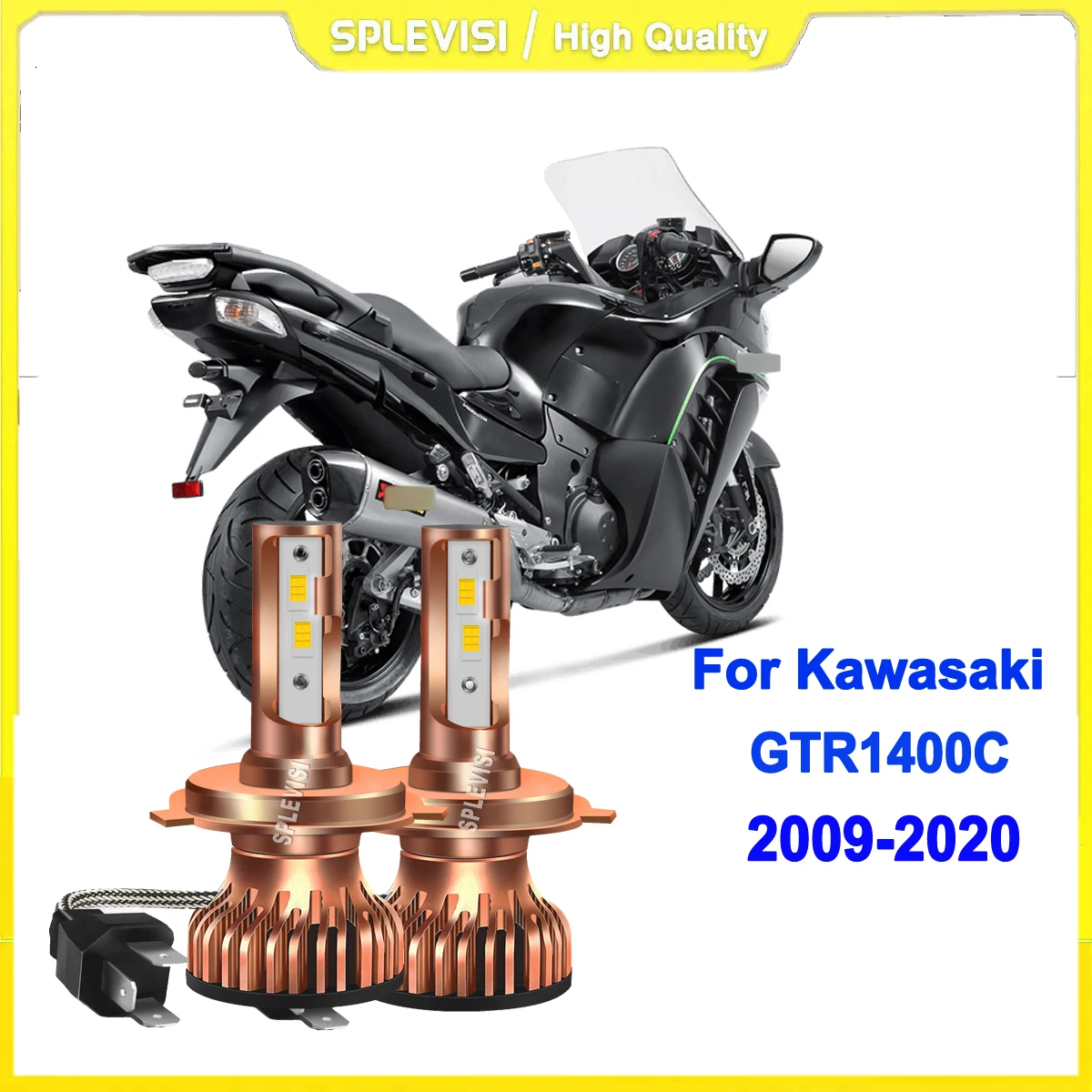 

led motorcycle headlight high low beam -upgraded double-sided CSP 3570 chips For Kawasaki GTR1400C 2009 2010 2011 2012 2013-2020
