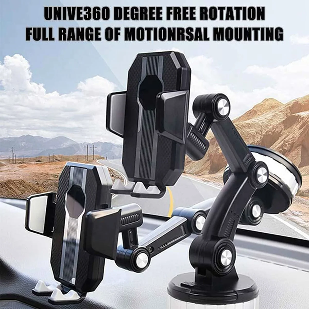 Car Phone Holder Mount, Suction Cup Cell Phone Holder Stand, Universal Dashboard/Windshield/Window Phone Holder Mount