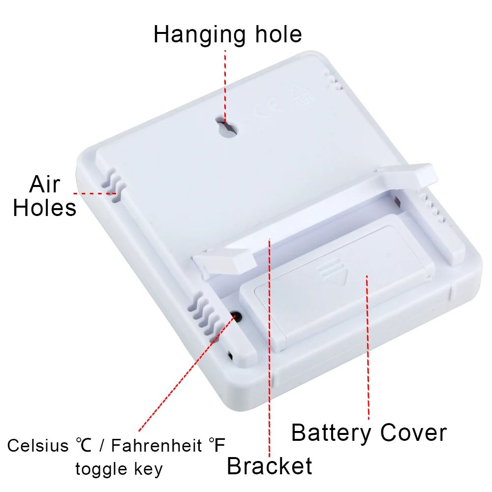 Digital Thermometer Hygrometer Indoor Humidity Temperature Tester Weather Station Clock For Eyelash Extension Makeup