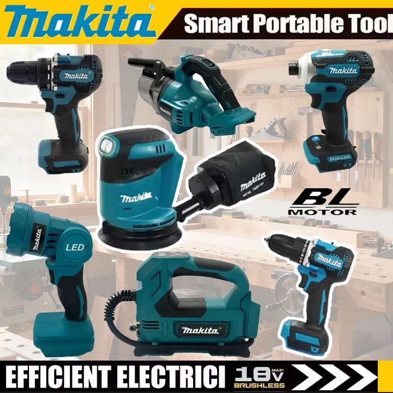 

Набор аккумуляторных электроинструментов Makita: портативный ударный шуруповерт, перезаряжаемая отвертка, электрическая сабельная пила
