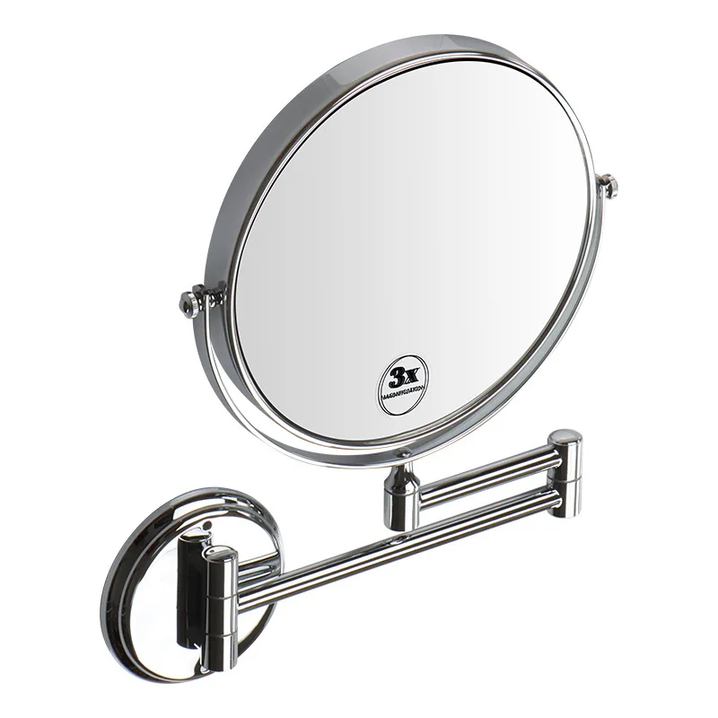 

Retractable bathroom stainless steel double-sided rocker arm mirror beauty mirror folding