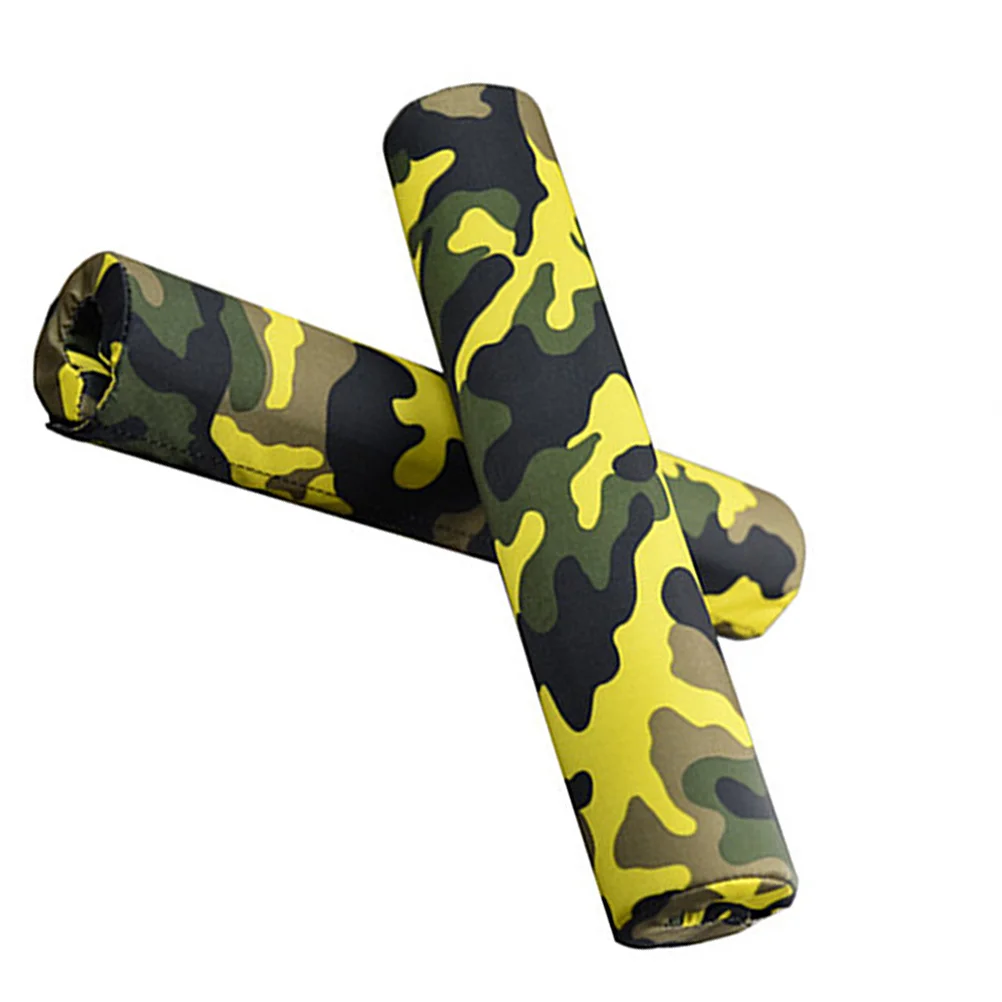 Thicken Lengthen Barbell Squat Pad Useful Neck Shoulder Protective Bar Pad for Weight Lifting Fitness Workout (Camouflage Yellow