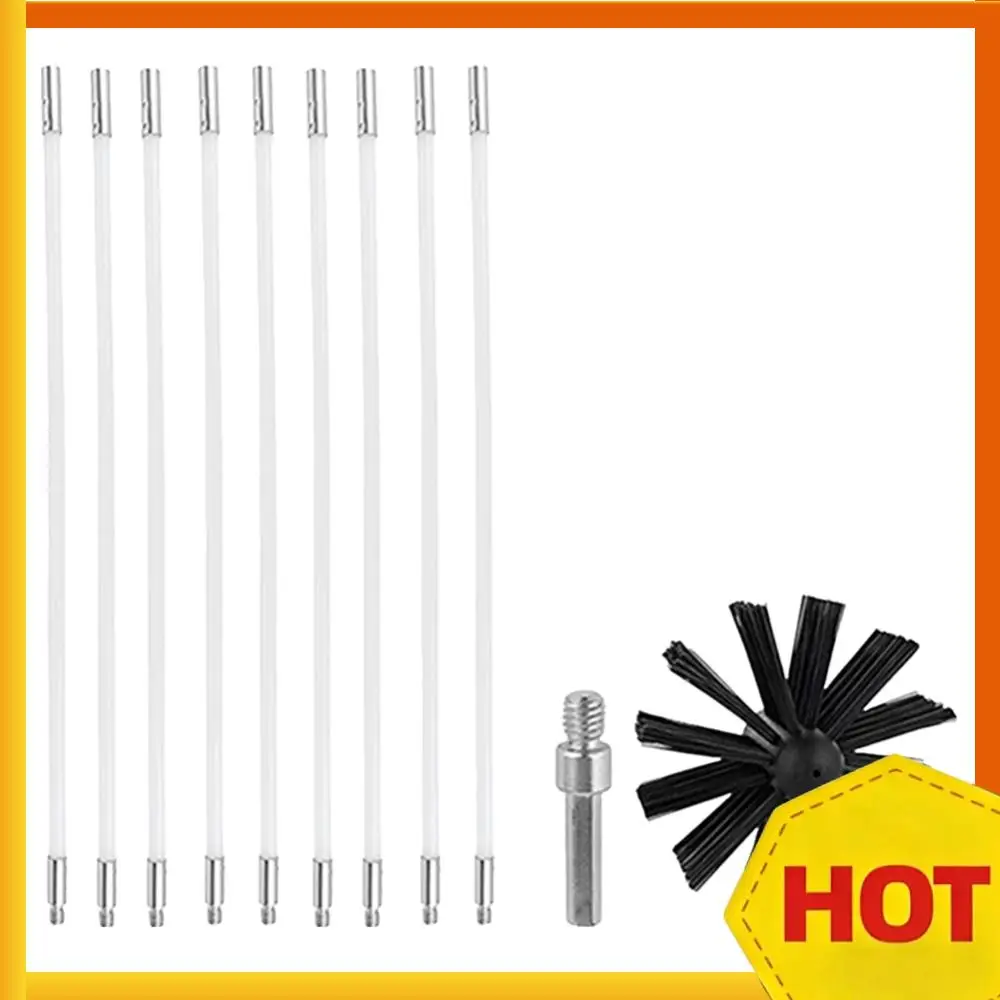 

Набор щеток для дымохода с длинными гибкими ручками, набор для чистки дымохода, нейлоновая щетка, инструмент для чистки внутренних стен камина