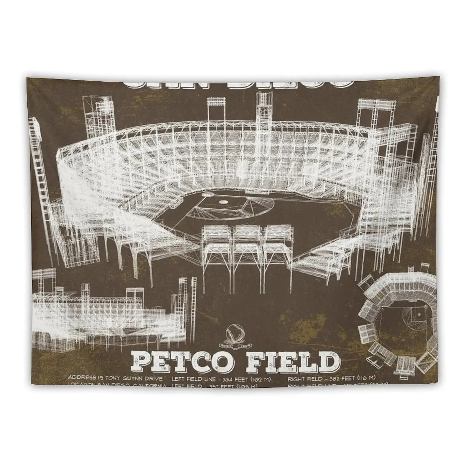 

San Diego Petco Field Tapestry For Bedroom Decorative Wall Mural Wall Hangings Decoration Tapestry