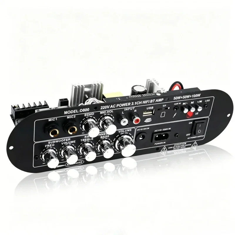 VoltS2.1 Channel Bluetooth Amplifier Board D800 | 50W*2+100W Stable Output Audio Amplifier Module AC110-220V DC12-19V