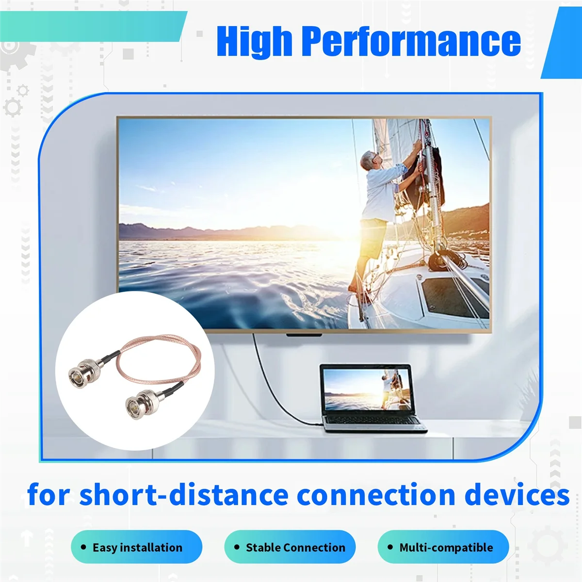 حار AC18 2 قطعة 3 جرام HD SDI كابل BNC كابل 30 سنتيمتر 75 أوم للكاميرات معدات الفيديو يدعم HD-SDI 3G-SDI 4K 8K SDI كابل الفيديو